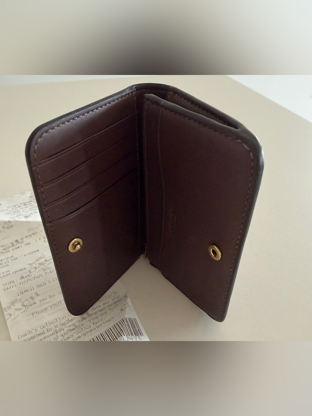 Coach Dark Brown Leather Wallet - Picture 3 of 5